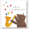 Lots of Birthday Love Bear with Saxophone Card