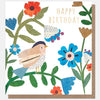 Happy Birthday Bird on Branch Collage Card