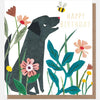 Happy Birthday Dog with Flowers Collage Card