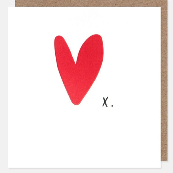 Red Heart With Kiss Valentines Day Card