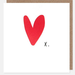Red Heart With Kiss Valentines Day Card