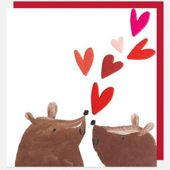 Two Bears With Love Hearts Valentines Day Card