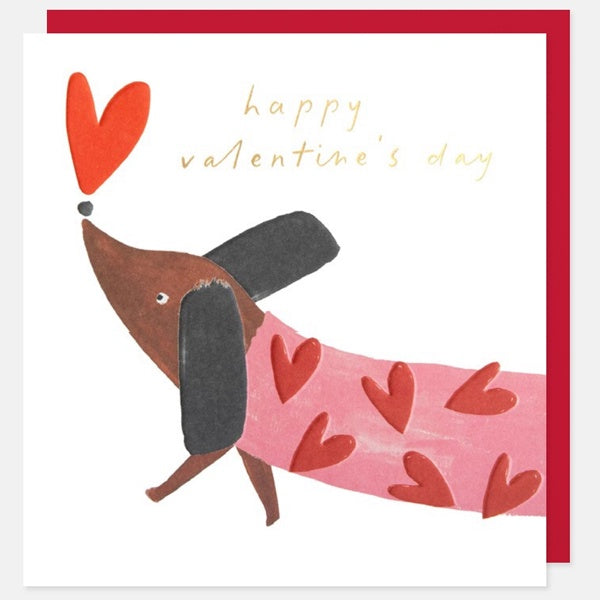 Sausage Dog Valentines Day Card