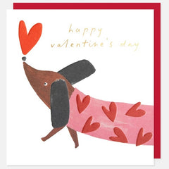 Sausage Dog Valentines Day Card