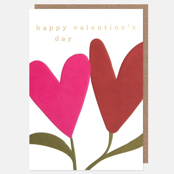 Two Stem Flower Valentines Day Card
