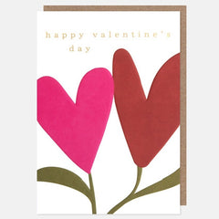 Two Stem Flower Valentines Day Card