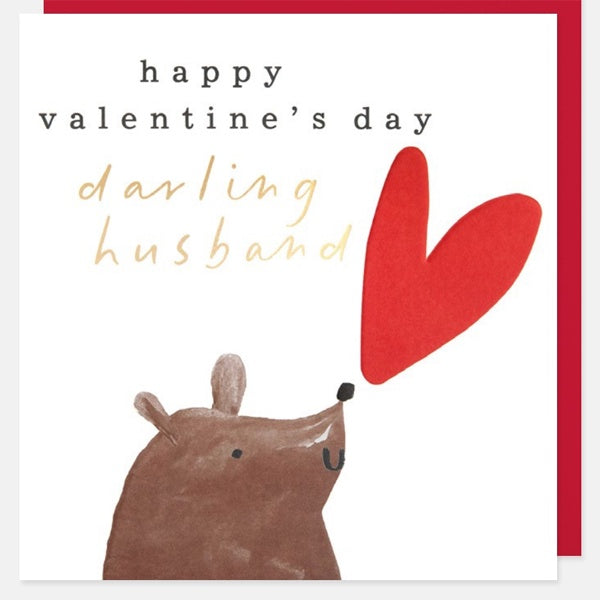 Darling Husband Bear Valentines Day Card
