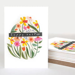 Collaged Floral Egg Pack of 10 Easter Cards