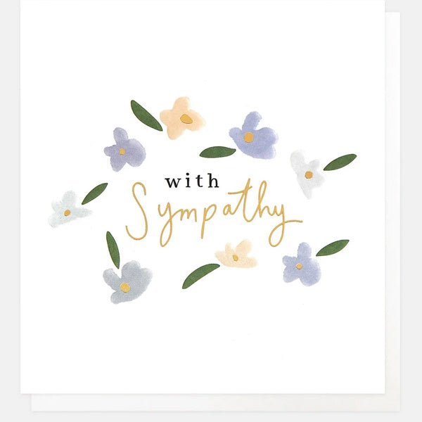 With Sympathy Foiled Floral Card