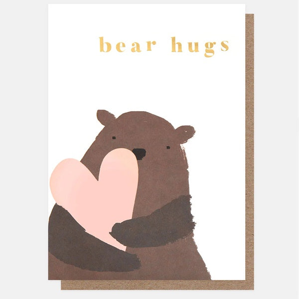 Bear Hugs Bear Holding Heart Card