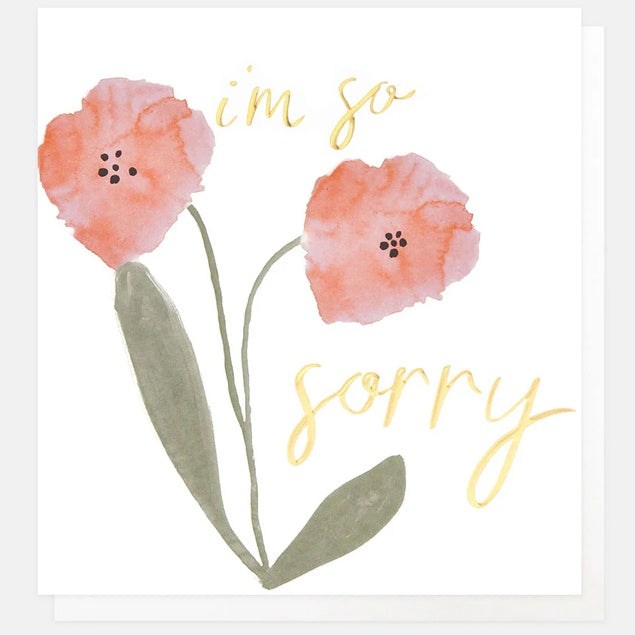 I'm So Sorry Pink Flowers Thinking Of You Card