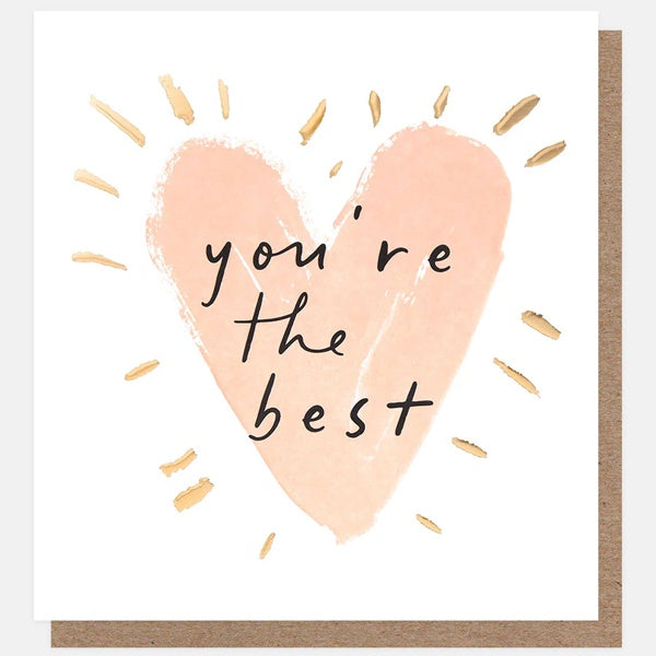 You're The Best Pink Heart Thank You Card