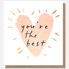 You're The Best Pink Heart Thank You Card