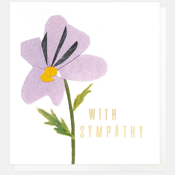 With Sympathy Lilac Flower Sympathy Card