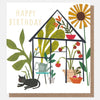 Collage Greenhouse With Cat Birthday Card