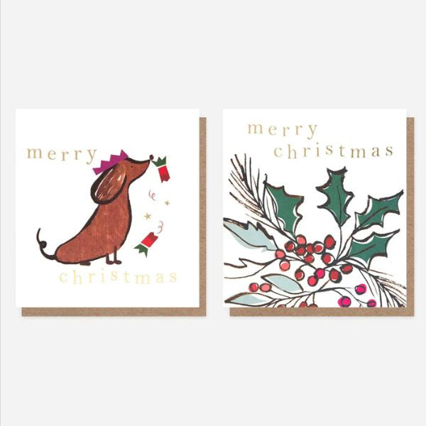 Sausage Dog And Holly & Berries Mixed Charity Pack