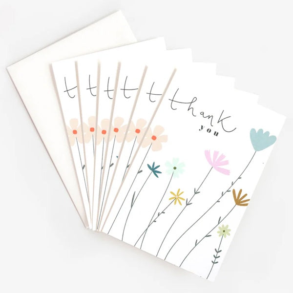 Fleur Thank You Pack Of 6 Cards