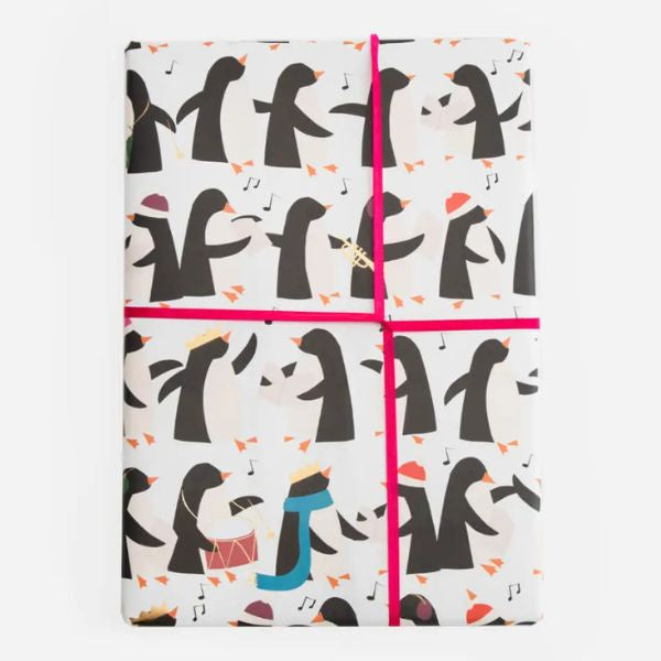 Singing Penguins In Rows Sheet Wrap