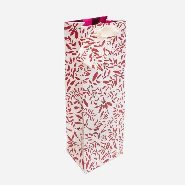 Burgundy Foliage Bottle Bag