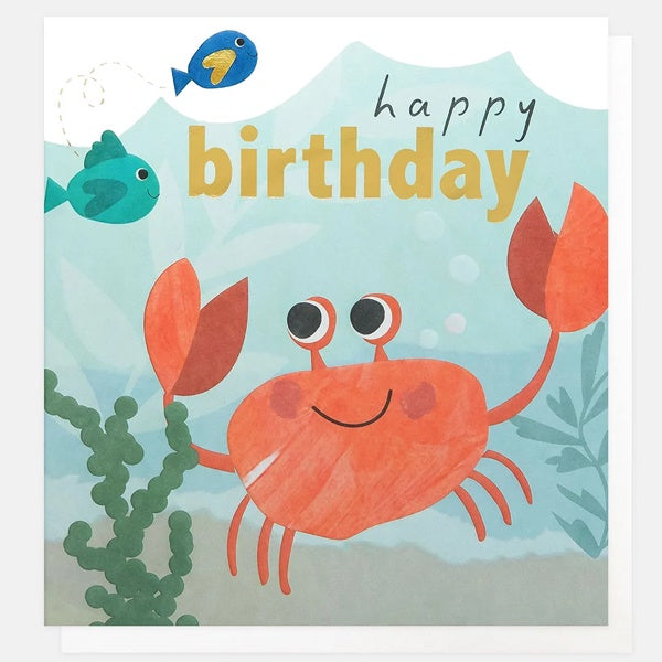 Happy Birthday Crab With Fish