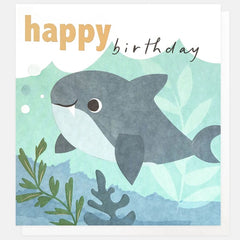 Happy Birthday Shark With Bubbles