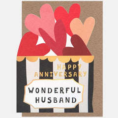 Box of Hearts Wonderful Husband Anniversary Card