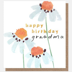 Happy Birthday Grandma Daisies Watercolour Card