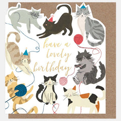 Cats With Wool Have A Lovely Birthday Card