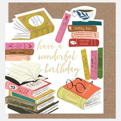 Have A Wonderful Birthday Stacks Of Books Die Cut