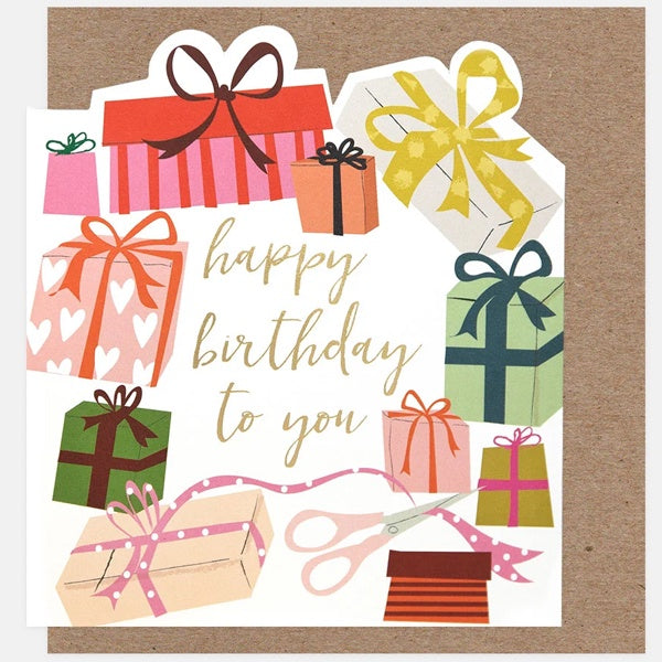 Happy Birthday To You Presents & Wrapping Ribbon Die Cut