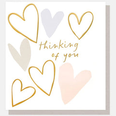 Thinking Of You Hearts Pastel And Gold