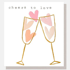 Cheers To Love Champagne Flutes Of Heart Confetti