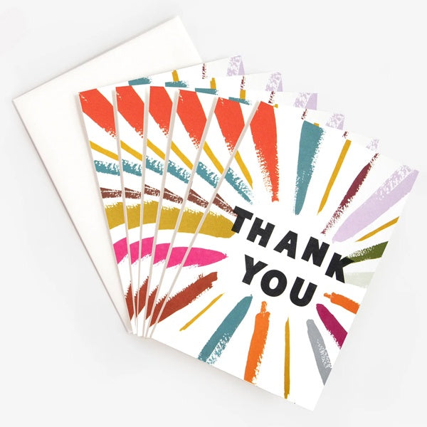 Colourful Brush Burst Thank You Card Pack
