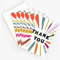 Colourful Brush Burst Thank You Card Pack