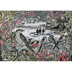 Holly Hedge Advent Card by Angela Harding