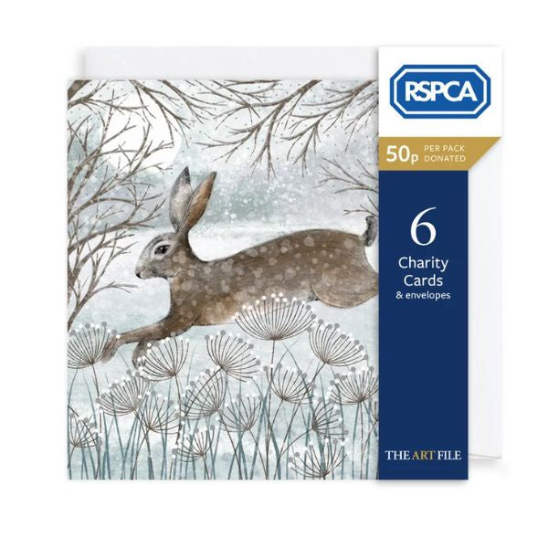 Frosty Field & Hare Charity Card Pack Rspca