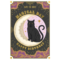 Magical Day Black Cat Birthday Card
