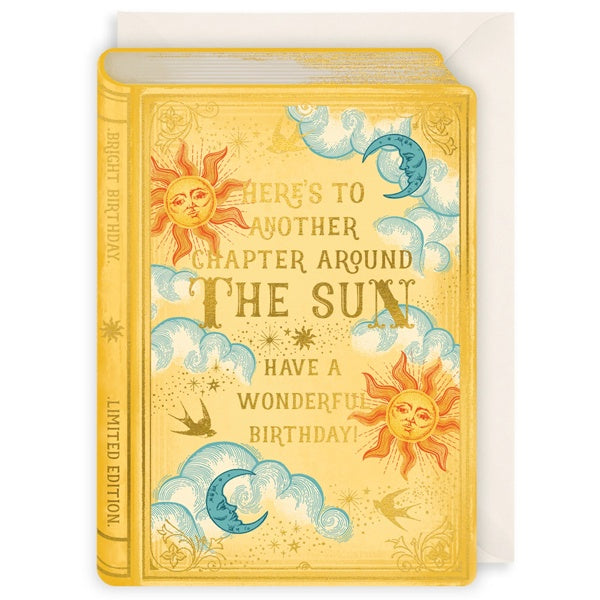 Here's to Another Chapter Around the Sun Birthday Card