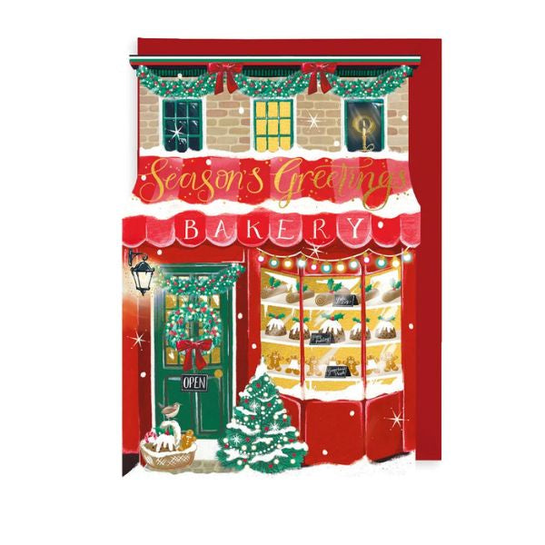 St Nicholas St Season's Greetings Bakery Christmas Card