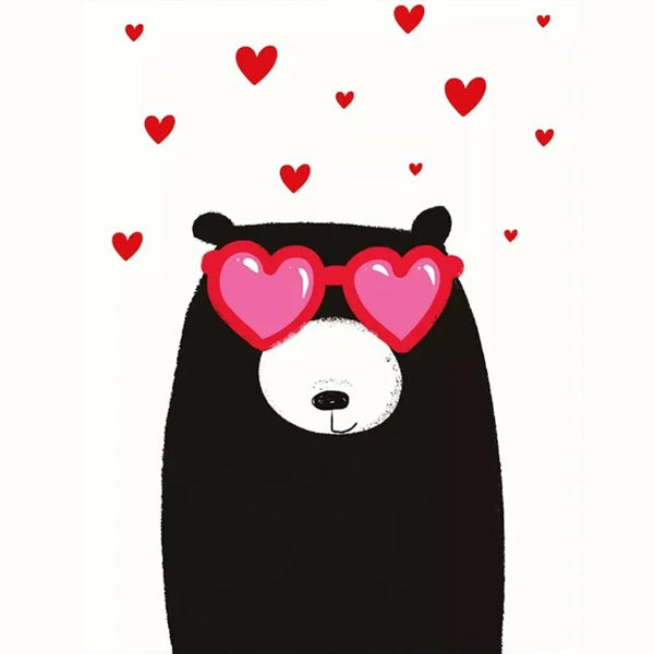 Bear Heart Sunglasses Valentines Card
