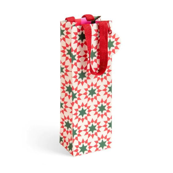 Geo Stars Christmas Bottle Bag