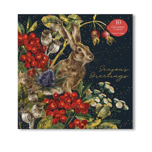 Fable Hare & Owl Christmas Card Pack of 10