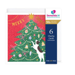 Cat Christmas Tree Dementia UK Charity Christmas Cards