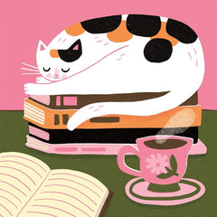 Sunpatch Cats Book Stack and Cat Card