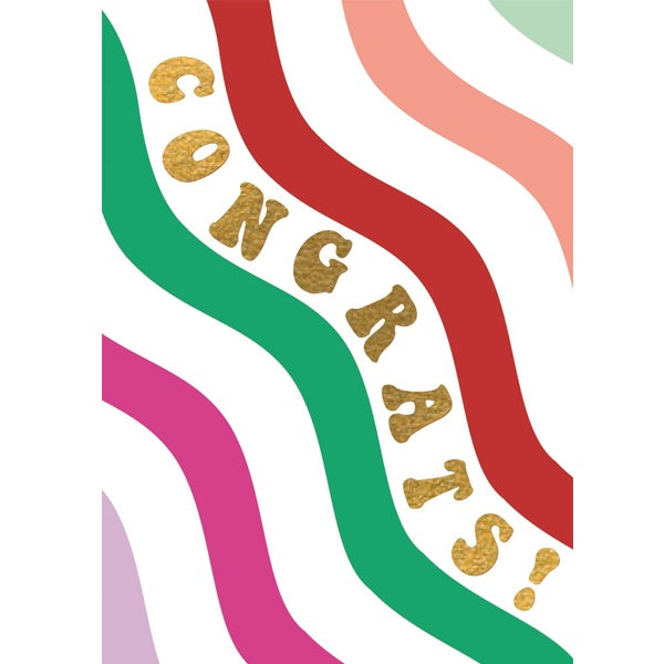 Congrats Wavy Stripe Card