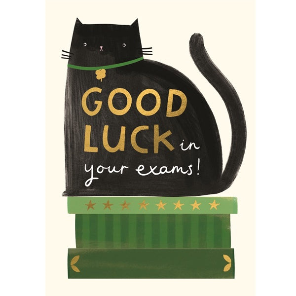 Good Luck Exams Black Cat Card