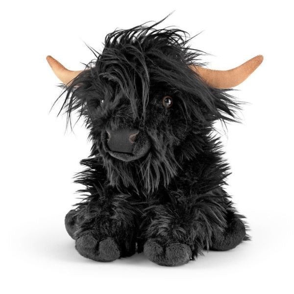 Large Living Nature Black Highland Cow With Sound