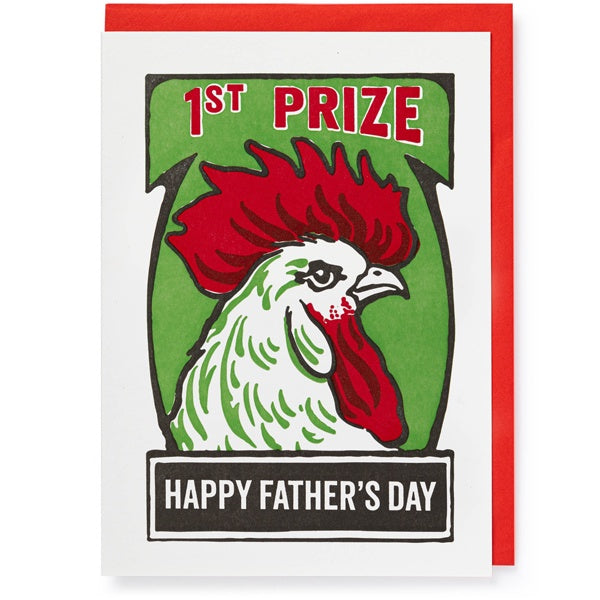 1st Prize Cockerel Fathers Day Card