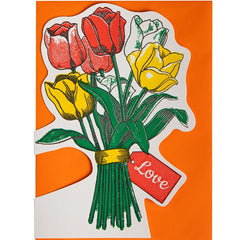 Tulip Love Bouquet Cut-Out Card