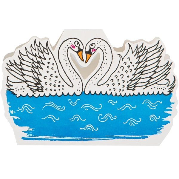 Two Swans Cut-Out Card